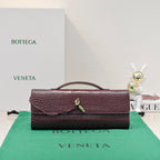 BOTTEGA VENETA Long Clutch Andiamo 31 Burgundy Crocodile Calfskin Ghw