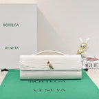 BOTTEGA VENETA Long Clutch Andiamo 31 White Crocodile Calfskin Ghw