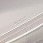 BOTTEGA VENETA Long Clutch Andiamo 31 White Crocodile Calfskin Ghw