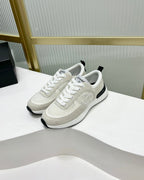 CHANEL SNEAKER IN GREY SUEDE AND WHITE BREATHABLE MESH