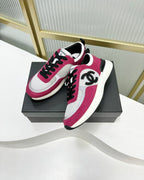 CHANEL SNEAKER IN BARBIE PINK SUEDE AND GREY BREATHABLE MESH