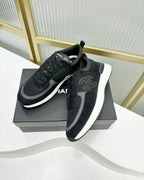 CHANEL SNEAKER IN BLACK SUEDE AND BREATHABLE MESH