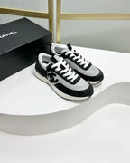 CHANEL SNEAKER IN BLACK MIX GREY SUEDE