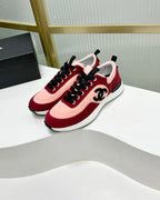 CHANEL SNEAKER IN LIGHT PINK MIX CHERRY RED SUEDE