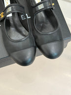 CHANEL FLAT SHOES IN BLACK MESH MIX LAMBSKIN