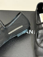CHANEL FLAT SHOES IN BLACK MESH MIX LAMBSKIN