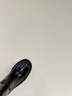DIOR D-TOWN BOOTS IN BLACK PATENT CALFSKIN