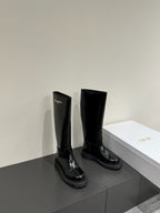 DIOR D-TOWN BOOTS IN BLACK PATENT CALFSKIN