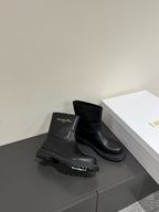 DIOR D-TOWN ANKLE BOOTS IN BLACK CALFSKIN