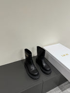DIOR D-TOWN ANKLE BOOTS IN BLACK CALFSKIN