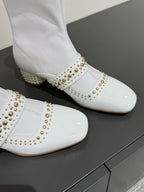 DIOR BELLE-D HEELED ANKLE BOOT WHITE PATENT CALFSKIN