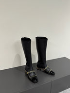 DIOR BELLE-D HEELED BOOT BLACK PATENT CALFSKIN