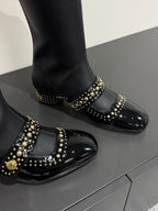 DIOR BELLE-D HEELED BOOT BLACK PATENT CALFSKIN