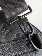 LOUIS VUITTON LV 25S KEEPALL BANDOULIÈRE BAG 50 IN BLACK EMBOSSED TAURILLON CALFSKIN MONOGRAM