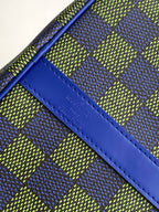 LOUIS VUITTON KEEPALL BANDOULIÈRE 50 IN BLUE GREEN DAMIER HERITAGE COATED CANVAS