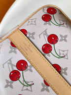 LOUIS VUITTON KEEPALL BANDOULIÈRE 45 IN WHITE AND RED CALFSKIN