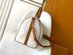 LOUIS VUITTON LV 25S KEEPALL BANDOULIÈRE BAG 45 IN WHITE MONOGRAM HERITAGE CALFSKIN