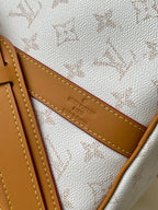 LOUIS VUITTON LV 25S KEEPALL BANDOULIÈRE BAG 45 IN WHITE MONOGRAM HERITAGE CALFSKIN