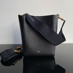 CELINE SANGLE SEAU BUCKET 24 BAG BLACK CALFSKIN