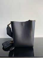 CELINE SANGLE SEAU BUCKET 24 BAG BLACK CALFSKIN