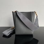 CELINE SANGLE SEAU BUCKET 24 BAG GREY CALFSKIN