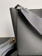 CELINE SANGLE SEAU BUCKET 24 BAG GREY CALFSKIN