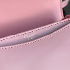 CELINE TRIOMPHE 15 Pastel Pink Calfskin Handbag
