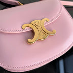 CELINE TRIOMPHE 15 Pastel Pink Calfskin Handbag