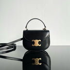 CELINE TRIOMPHE 15 Black Calfskin Handbag