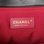 CHANEL 23P Hobo Shopping Black Calfskin Gold Hardware