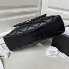 CHANEL 23P Hobo Shopping Black Calfskin Gold Hardware