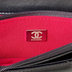 CHANEL 19 WOC 19CM BLACK LAMBSKIN SILVER HARDWARE