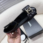 CHANEL MARY JANE BOW SHOES IN BLACK LAMBSKIN
