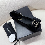 CHANEL MARY JANE SHOES IN BLACK VELVET