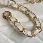 CHANEL BOWLING BAG 29 IN OFF-WHITE CALFSKIN GOLD HARDWARE