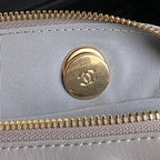 CHANEL BOWLING BAG 29 IN GREY CALFSKIN GOLD HARDWARE
