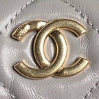 CHANEL BOWLING BAG 29 IN GREY CALFSKIN GOLD HARDWARE