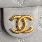 CHANEL CRUISE DRAWSTRING BACKPACK 24 IN GREY LAMBSKIN GOLD-TONE METALLIC