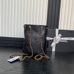 CHANEL BUCKET BACKPACK 24 IN BLACK LAMBSKIN GOLD HARDWARE
