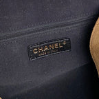 CHANEL 25S HOBO BAG 36 IN BROWN SUEDE AND BLACK CALFSKIN WITH GOLD HARDWARE