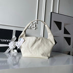 CHANEL 25S HOBO BAG 32 IN CREAM WHITE LAMBSKIN