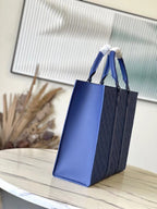 LOUIS VUITTON SAC PLAT 24H 41 IN SAPPHIRE BLUE MONOGRAM EMBOSSED TAURILLON