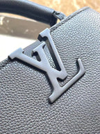 LOUIS VUITTON CAPUCINES EAST-WEST MINI 21 IN BLACK TAURILLON