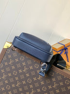 LOUIS VUITTON AVENUE SLINGBAG 31 IN NAVY BLUE TAIGA LEATHER