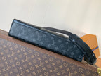 LOUIS VUITTON LV 25S SAC PLAT BAG 39 IN BLACK MONOGRAM ECLIPSE CANVAS