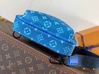LOUIS VUITTON AVENUE SLINGBAG 31 IN BLUE AND BROWN TAIGA LEATHER