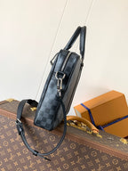 LOUIS VUITTON PORTE- DOCUMENTS VOYAGE NM HANDBAG 36 IN BLACK DAMIER GRAPHITE CANVAS
