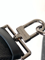 LOUIS VUITTON LV 25S KEEPALL 45 WITH SHOULDER STRAP IN BLACK ORANGE COATED MONOGRAM ECLIPSE CANVAS AND CALFSKIN