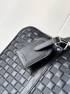 LOUIS VUITTON LV 25S PORTE- DOCUMENTS VOYAGE 41 IN BLACK EMBOSSED DAMIER INFINI CALFSKIN