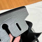 HERMES BIRKIN FAUBOURG TOUCH 20 IN DOVE GRAY CALFSKIN WITH SILVER HARDWARE
